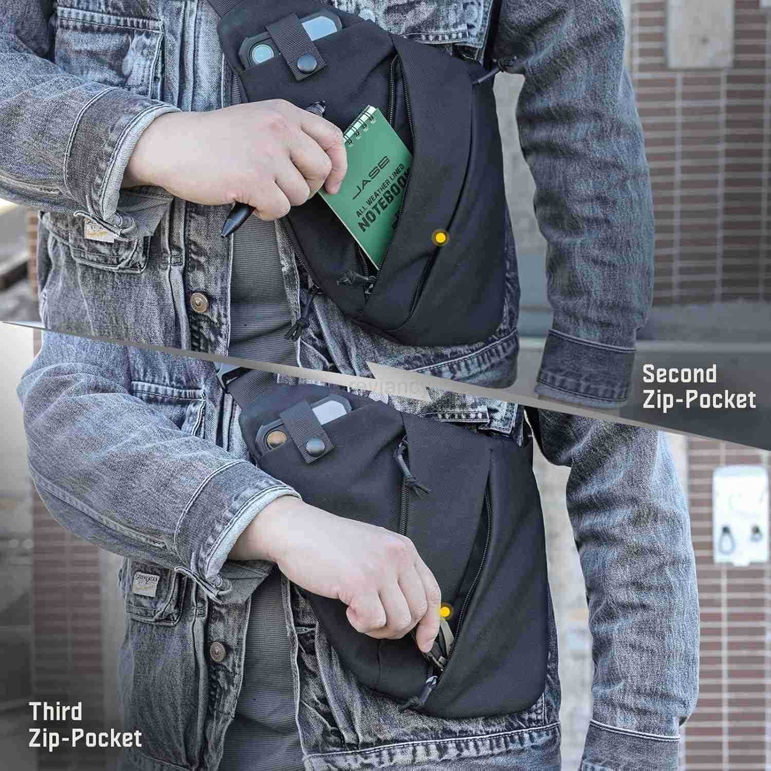 Tactical Crossbody Sling BagConcealed Carry Bag for Men WomenAnti Theft Crossbody Bags CCW Bags EDC CarryW250911