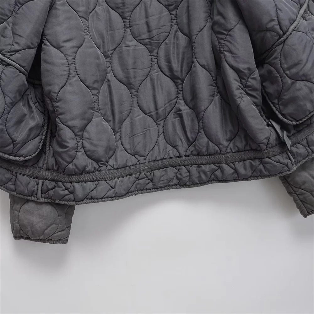 UNIZERA Autumn Product Fashion Casual Womens Stand up Collar Long Sleeve Loose Pocket Decoration Cotton Coat 250911