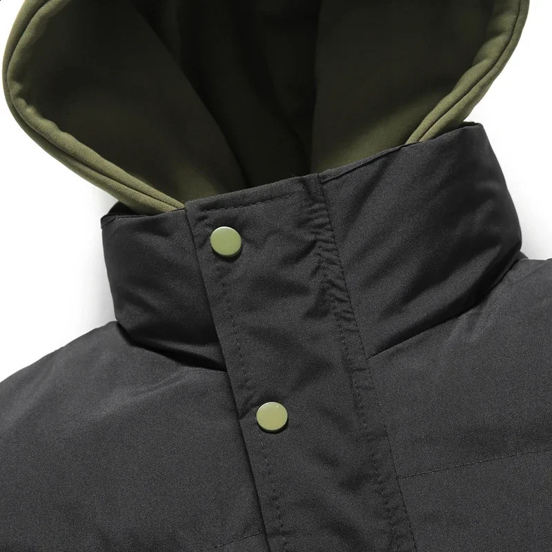 Autumn CottonPadded Coat Men Winter Oversized TwoPiece Parkas Outdoor Warm Thick Bread Jackets Plus Size Hooded Tops 250911