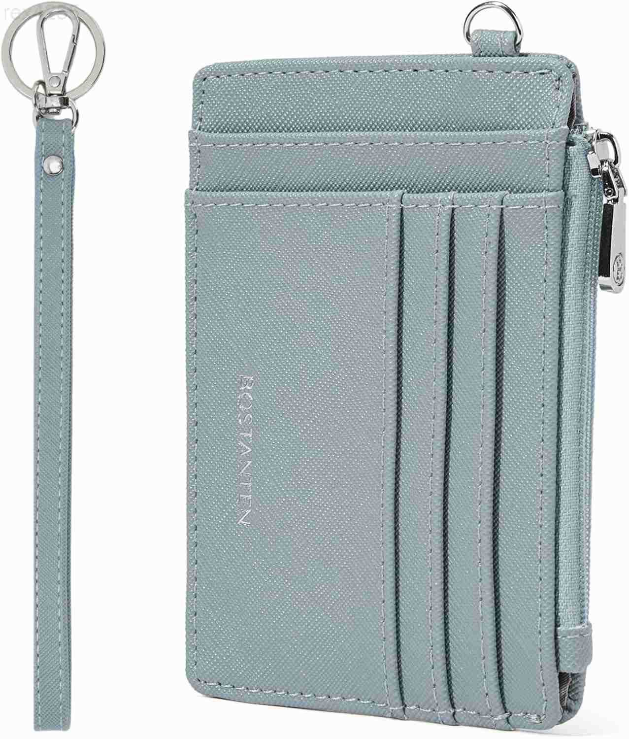 Small Wallet For Women RFID Leather Credit Card Holder Slim Wristlet Keychain Wallet With Zipper PocketW250911