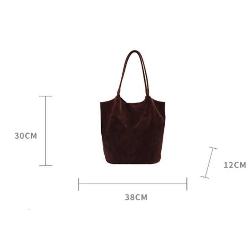 Suede Sewing Thread Retro Womens Shoulder Bags Zipper Casual Versatile 2025 New Solid Colors High Capacity Casual Tote W250911
