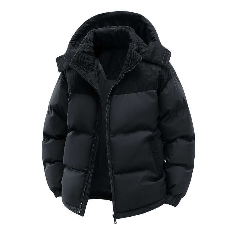Men's Jacket with Fleece Lining Winter New Thickened Warm Cold-Proof Cotton Coat Trendy Two-Way Wear