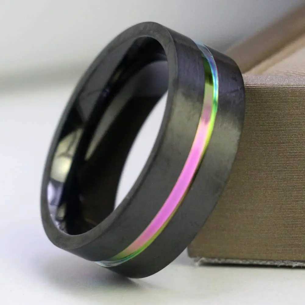 His and Hers Couple Rings Black Gold Color Womens Purple Zircon Wedding Ring Titanium Steel Mens Ring Wedding Band Jewelry Gifts W250911