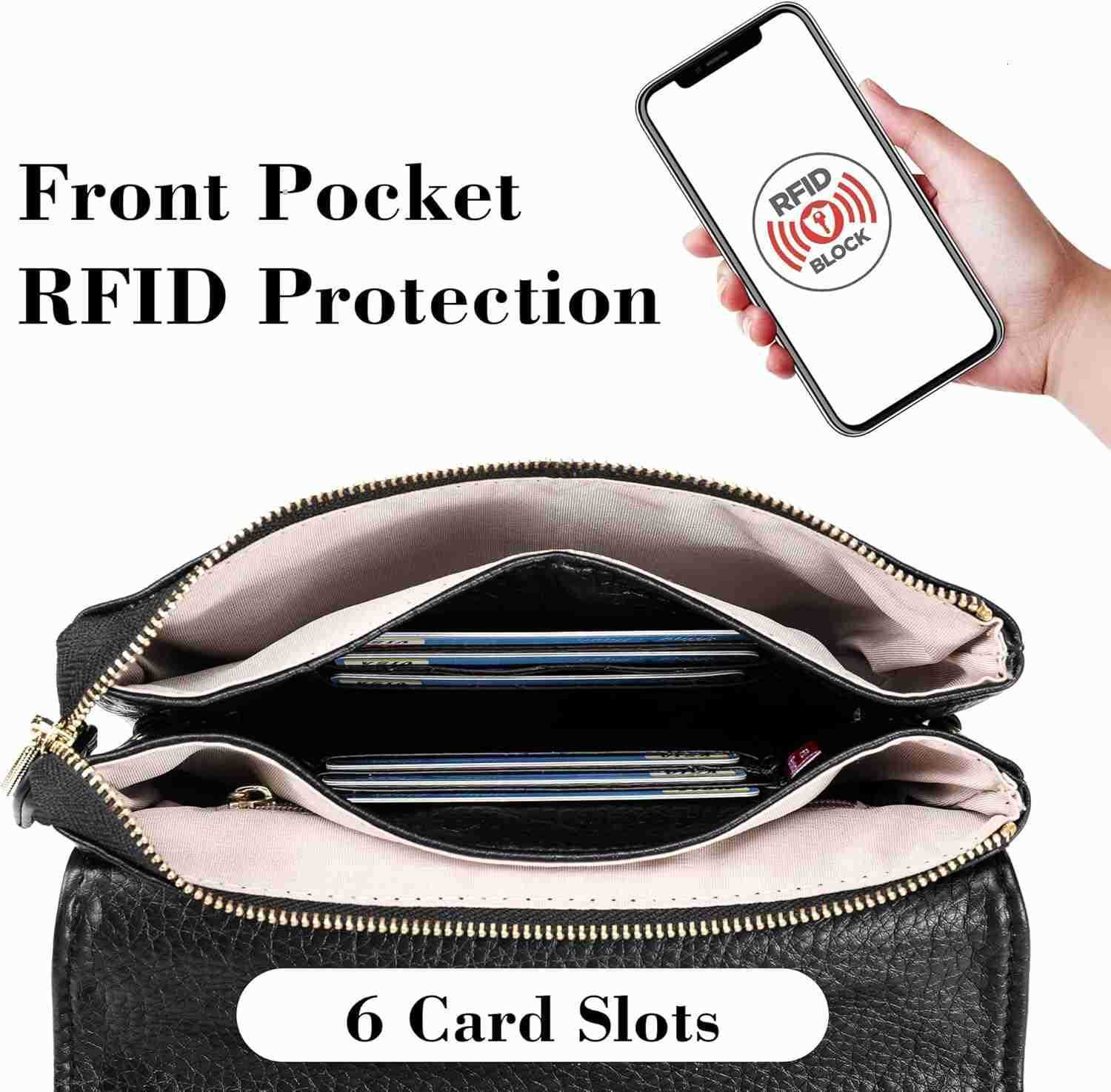 Soft Small Leather Crossbody Bags for Women RFID Blocking Travel Purses Handbags Cell Phone PurseW250911