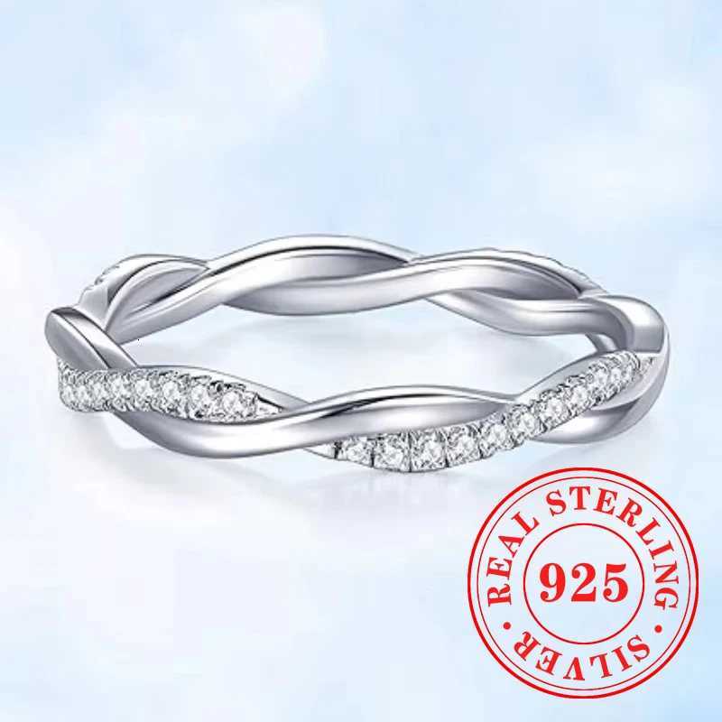 CAOSHI Contemporary Style Twist Finger Accessory for Women 925 Sterling Silver with Sparkling CZ Ring Fancy Anniversary Jewelry W250911