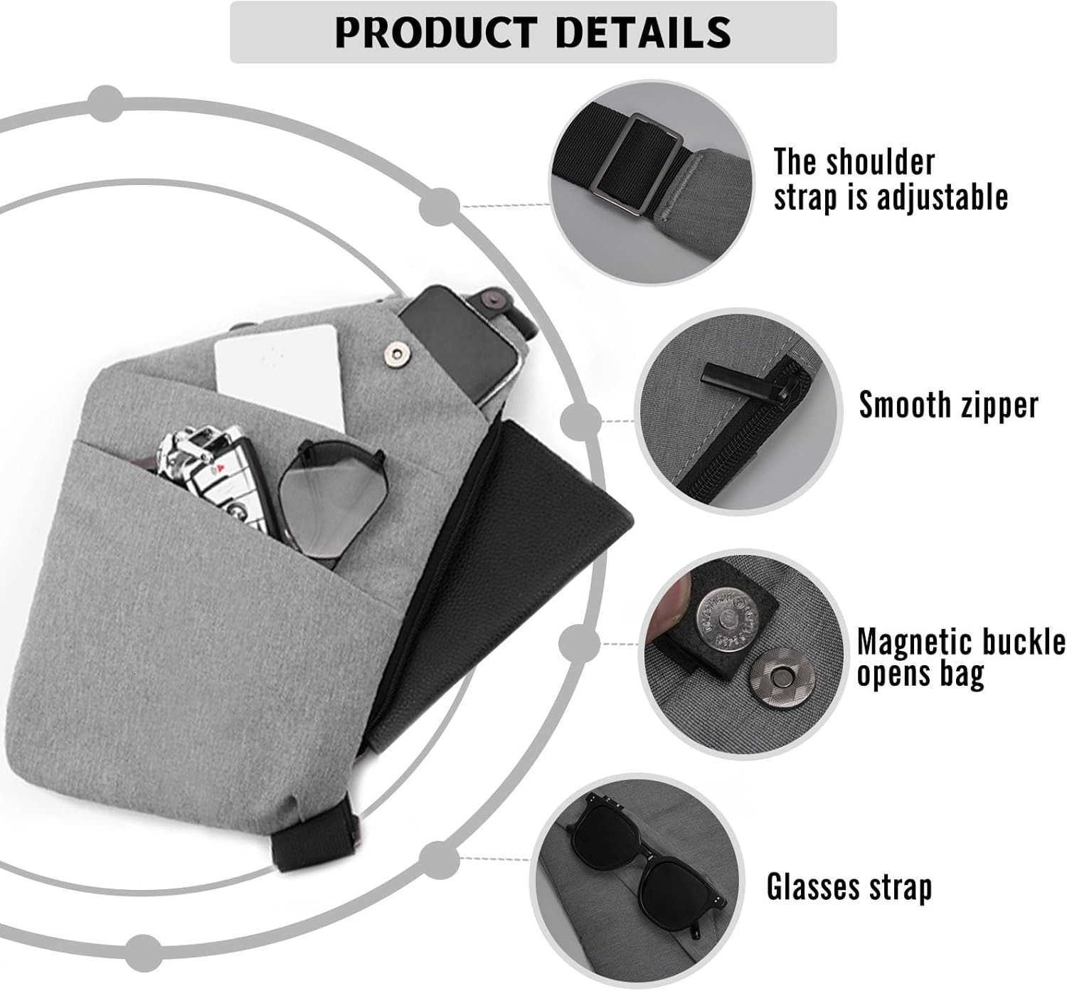 Travel Anti Pickpocket Purses Slim Carry Crossbody Bag for Women Man Travel Safe WaterproofW250911