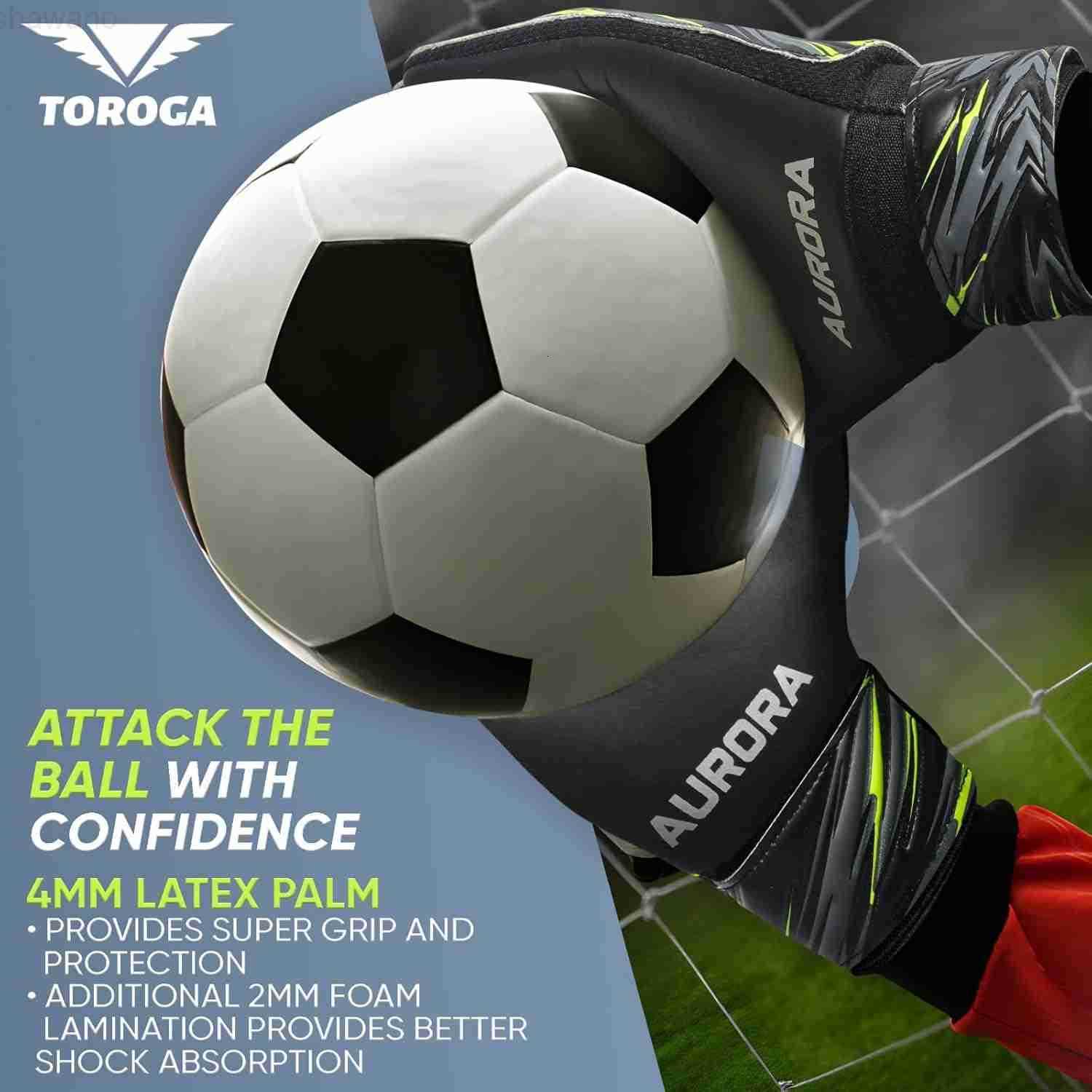Gloves Strong Grip Soccer Gloves with Double Waist Protection AntiSlip Latex Palm Comfortable for Kids Youth and Adults for Football Training Match Pl