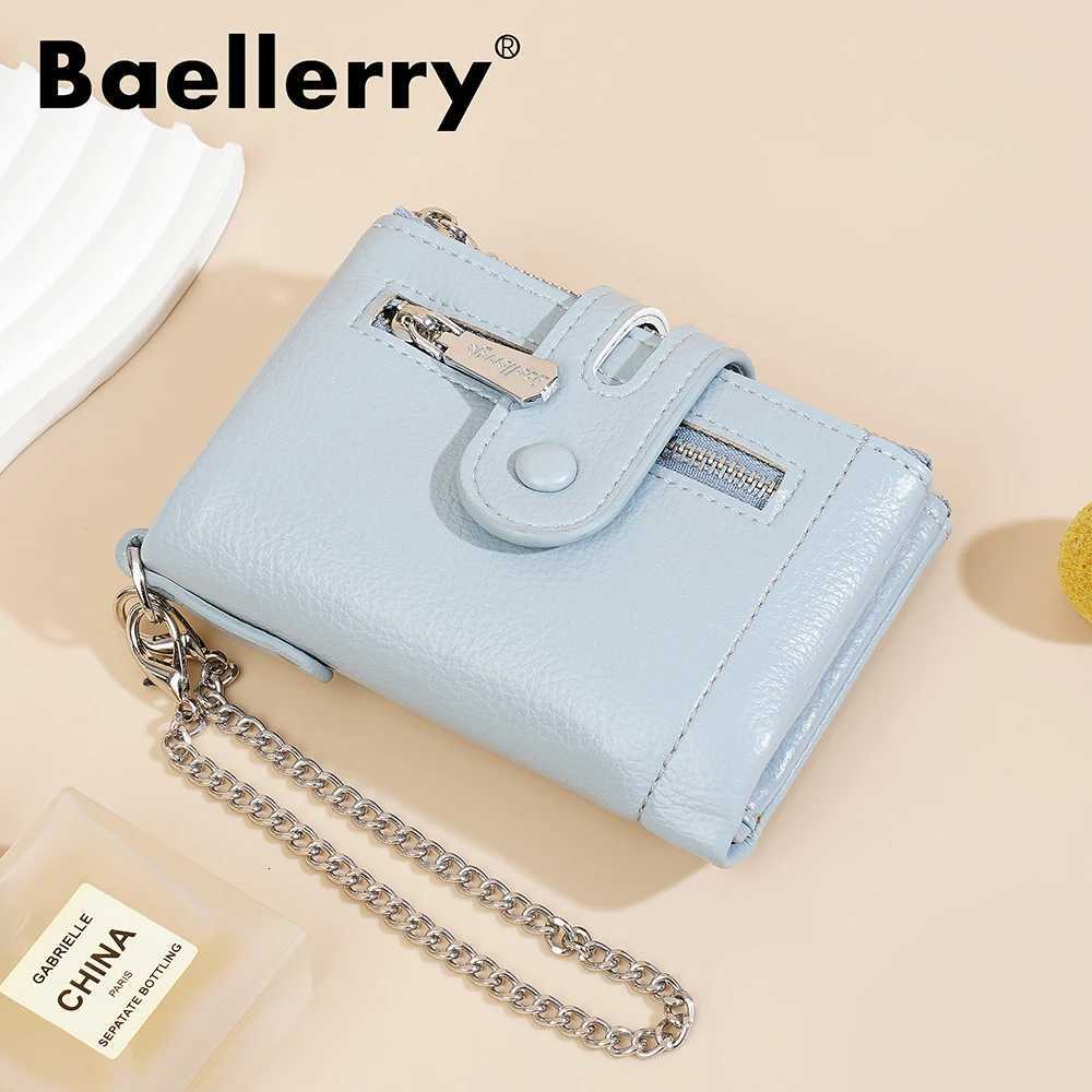 New High Quality Women Short Wallet Double Zipper Coin Pocket Female Purses Credit Card Holder Womens Wallet With Chain W250911
