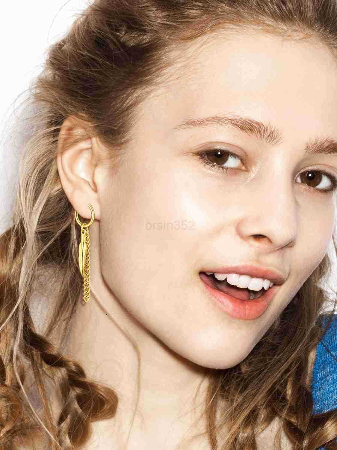 20 Pieces Men Dangle Earrings Stainless Steel Huggie Hinged Hoop for WomenW250911