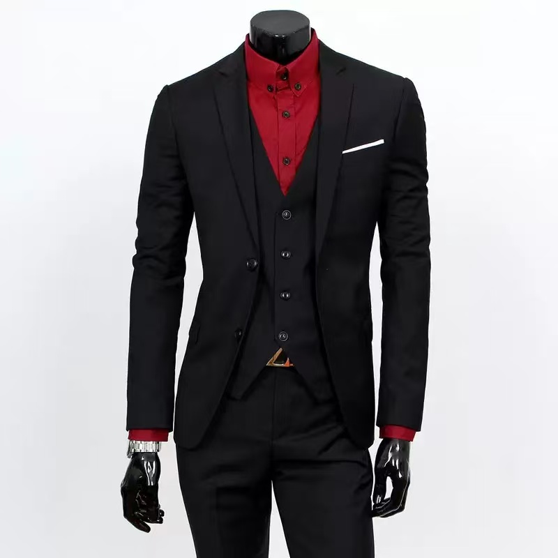 T1724 Men's Casual Suit Business Solid Color Suit