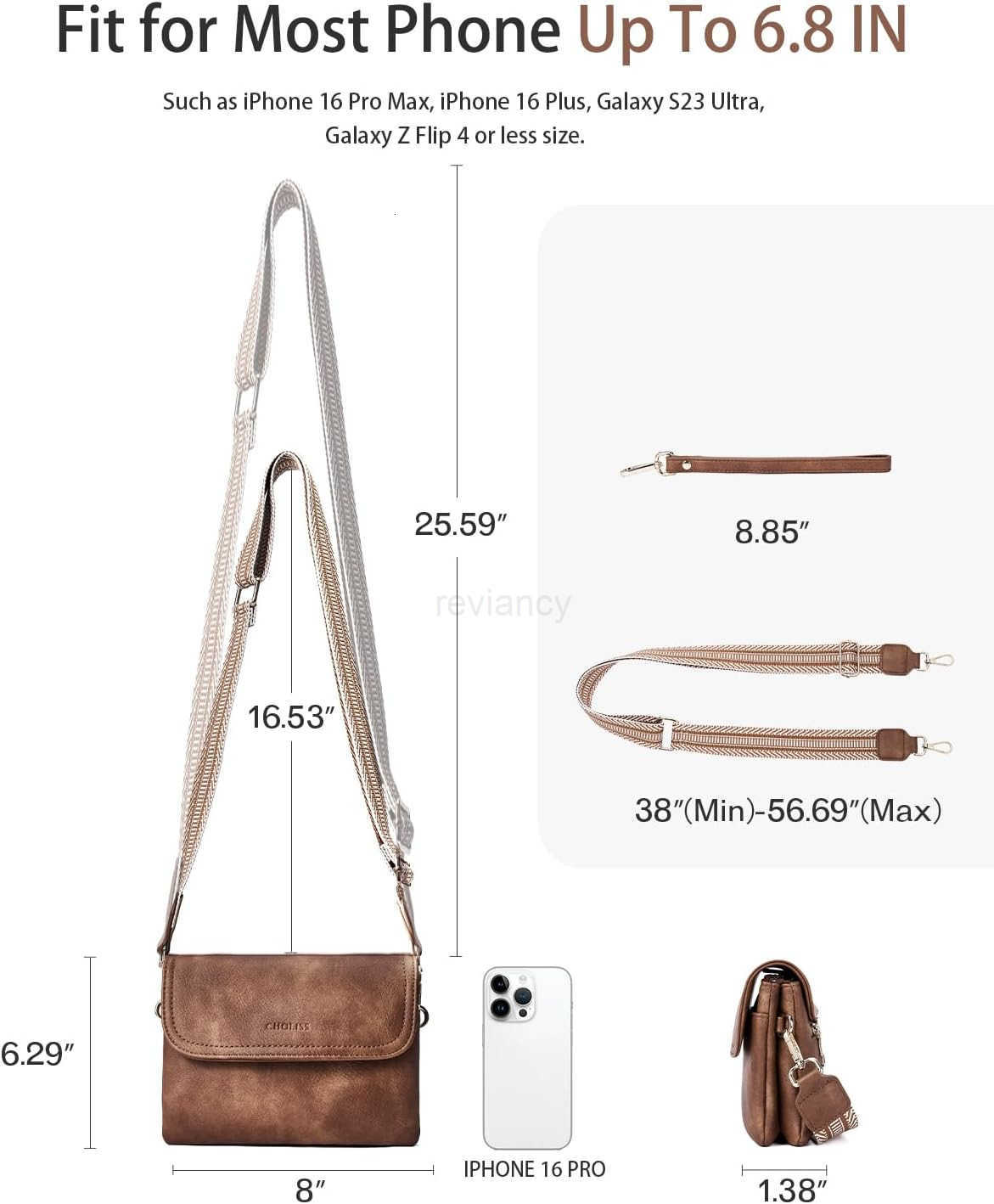 Small Crossbody Bags for Women Wristlet Wallets for Women Small Trendy Vegan Leather Phone Purse Handbag for TravelW250911