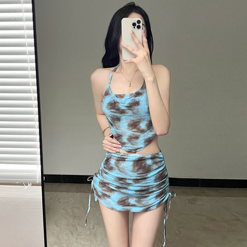 Melard Bikini Sexy Two-Piece Pure Desire Style Small Chest Push-Up Tummy Covering Vacation Hot Spring Swimsuit Three-Piece Set