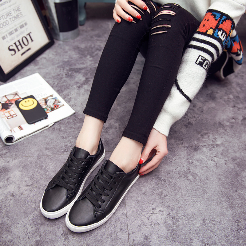 Autumn designer shoes white women's shoes single shoes student shoes pure white low cut casual shoes flat shoes Korean classic women's shoes