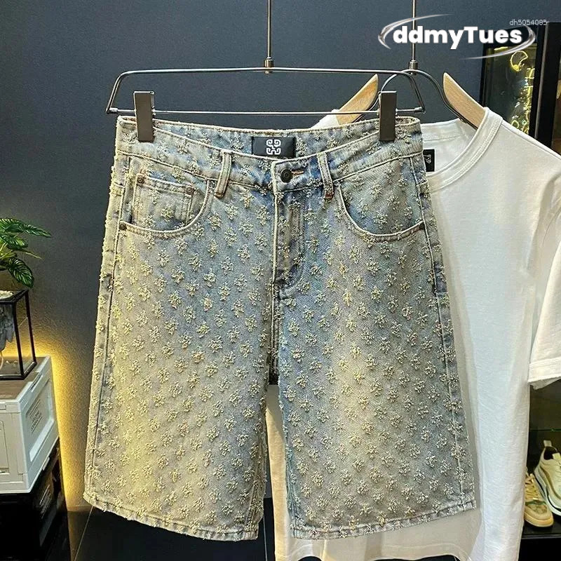 Men's Shorts Workwear Pants Washed Denim Designer High Street Fashion Loose Fit Fir Straight Leg TUES