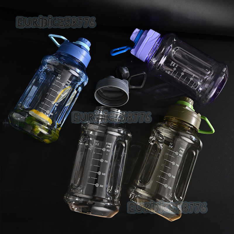 Large Capacity Water Bottle Celebrity Sports Fitness Portable Plastic Space Cup for Men and Women Students High Temperature Resistant Plastic Water H2