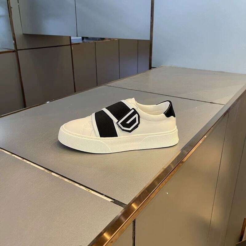 Men's 2024 Spring Summer New Breathable Versatile Student Thick Sole Slip-On Casual Shoes Velcro Sneakers