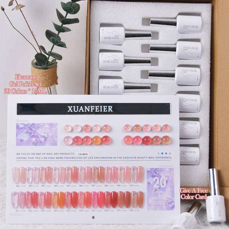 Eleanuos New 20 Color Gel Polishing Ice Transparent Jelly Semi Permanent Varnish UV LED Bare Pink Primer Salon Nail