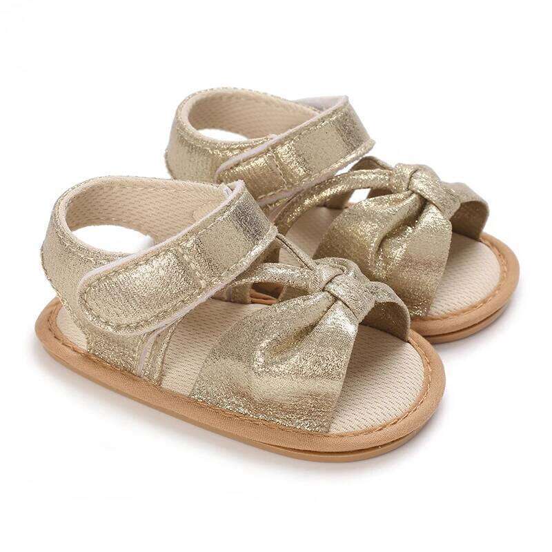 Summer New Sandals 0-1 Year Old Anti Slip Soft Bottom Exposed Toes Sparkling Women's Baby Shoes