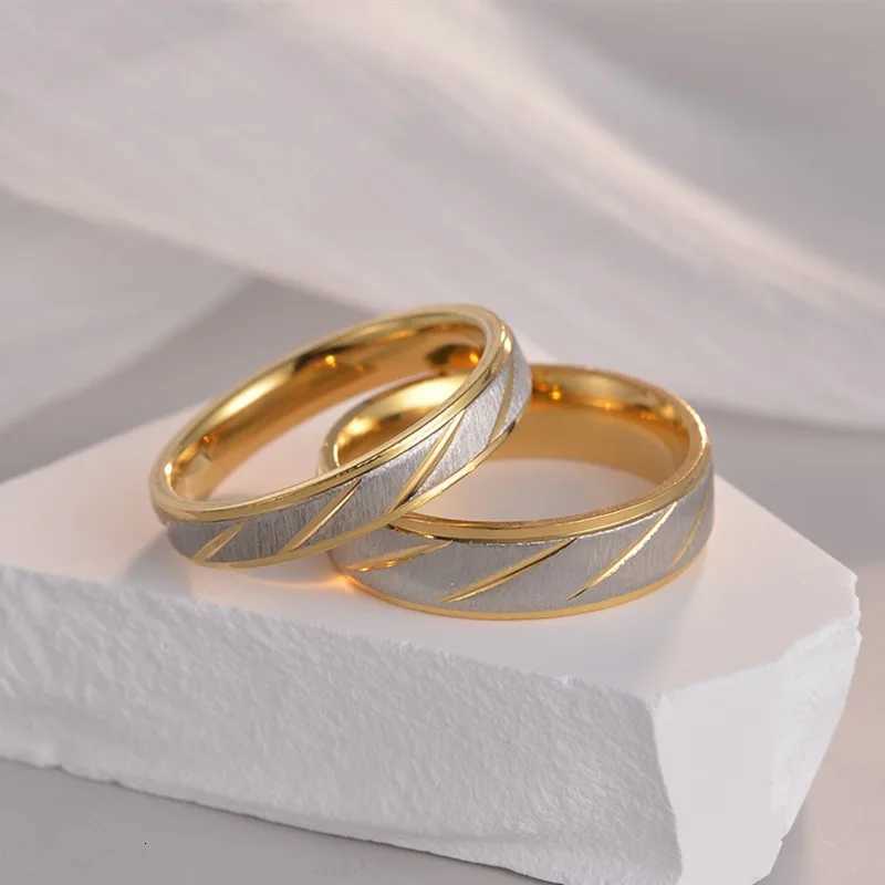 Stainless Steel Diagonal Stripe Couple Rings Wedding Promise Band for Women Men Size 513 W250911