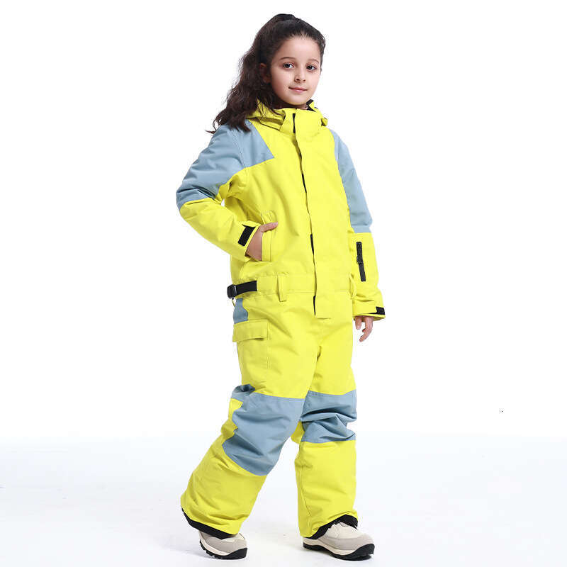 New Children's Ski One-Piece Girls' Color Waterproof Windproof Warm Single And Double Board Suit Snow Pants Boy