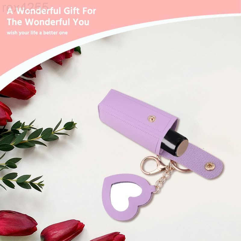 Lip Oil Lipstick Case with Mirror Lip Oil Lipstick Holder Key Chain for Car Keys Keychains Lipstick Organizer CaseW250911