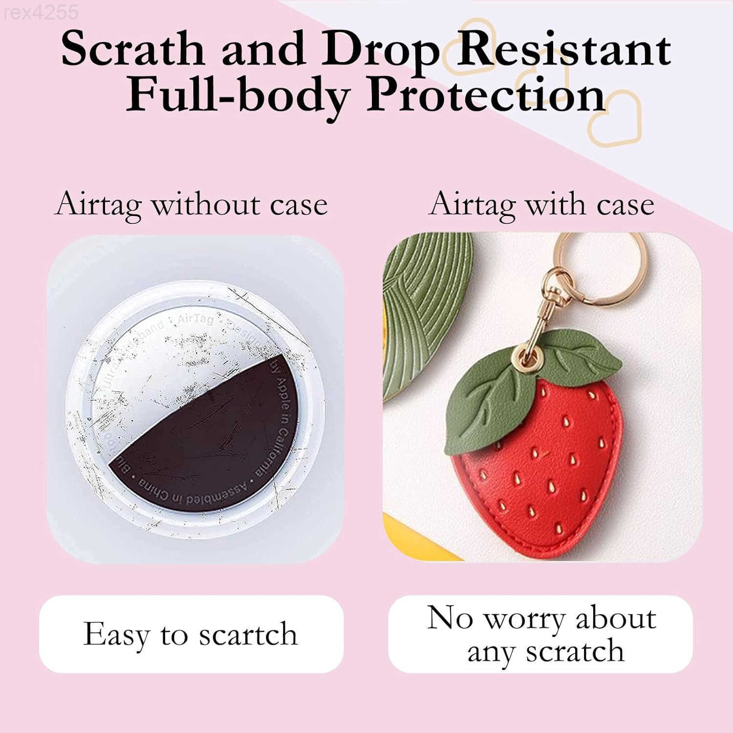 Leather Keychain Case Holder for tagProtective Air Tag Cover with Keychain RingAntiScratch Airtags Case for KeysW250911
