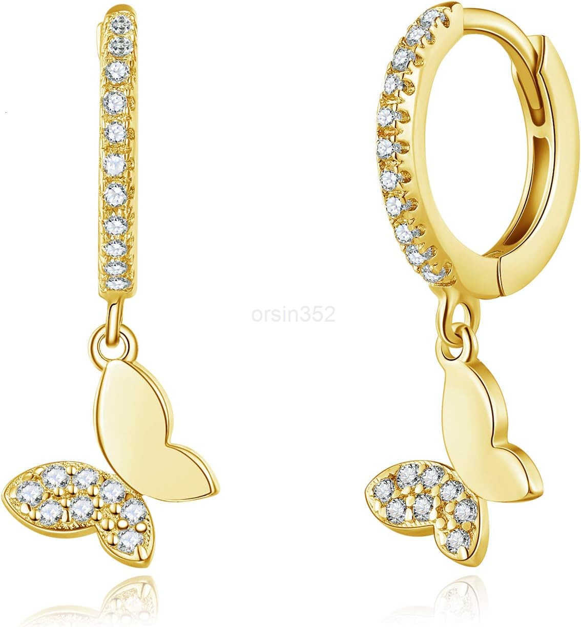 Hoop Earrings with Dangle for Women Girls 925 Sterling Silver Small Huggie Earring with Drop Charm for EverydayW250911
