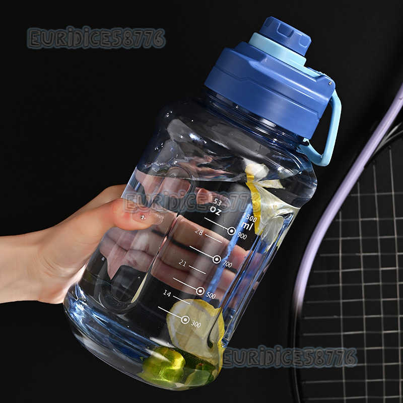 Large Capacity Water Bottle Celebrity Sports Fitness Portable Plastic Space Cup for Men and Women Students High Temperature Resistant Plastic Water H2