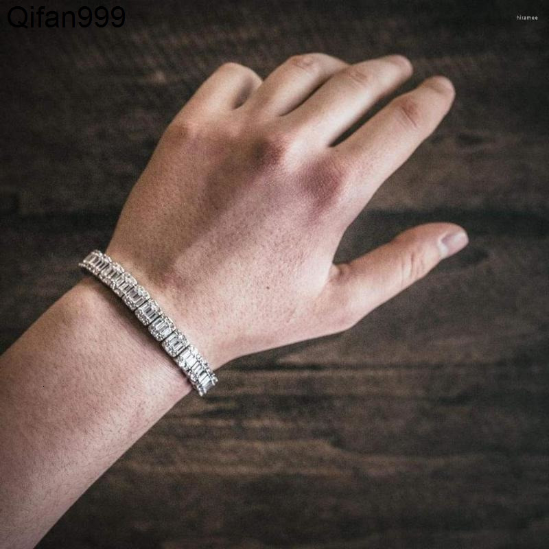 Link Bracelets Delicate Round Square Cuban Chain Women Bracelet Gold Silver Color CZ Iced Out Hip Hop Bangle Jewelry Gift Party Wholesale very nice