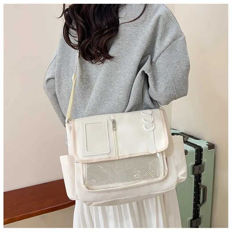 Y2K Japanese Harajuku School Bags for Girls New Transparent Itabag Crossbody Bag DIY Badges Display Plate Ita Bag W250911