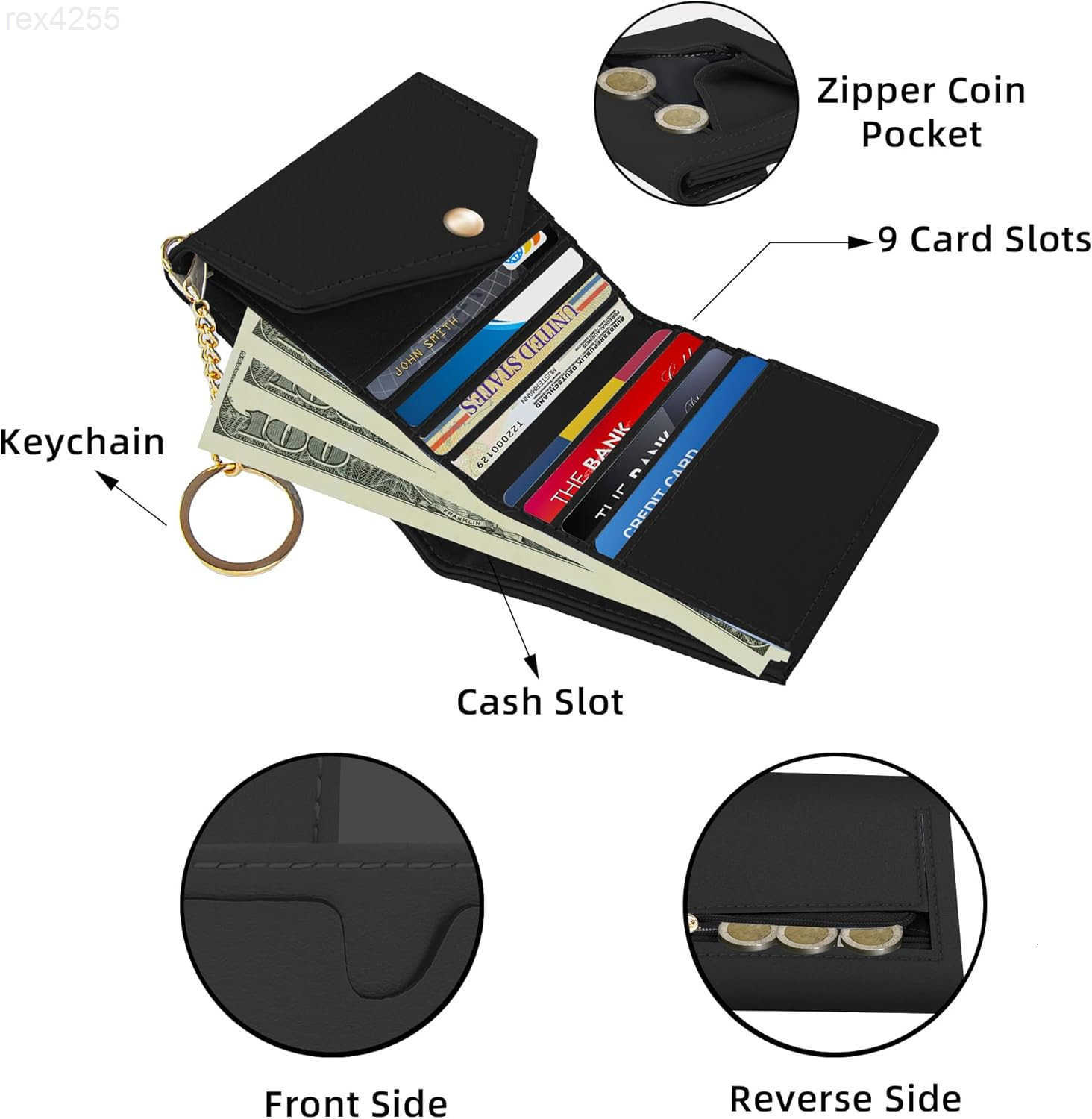 Womens Wallet RFID Blocking Small Wallets Woman Credit Card Holder Trifold Ladies Wallets with Coins Zipper PocketW250911