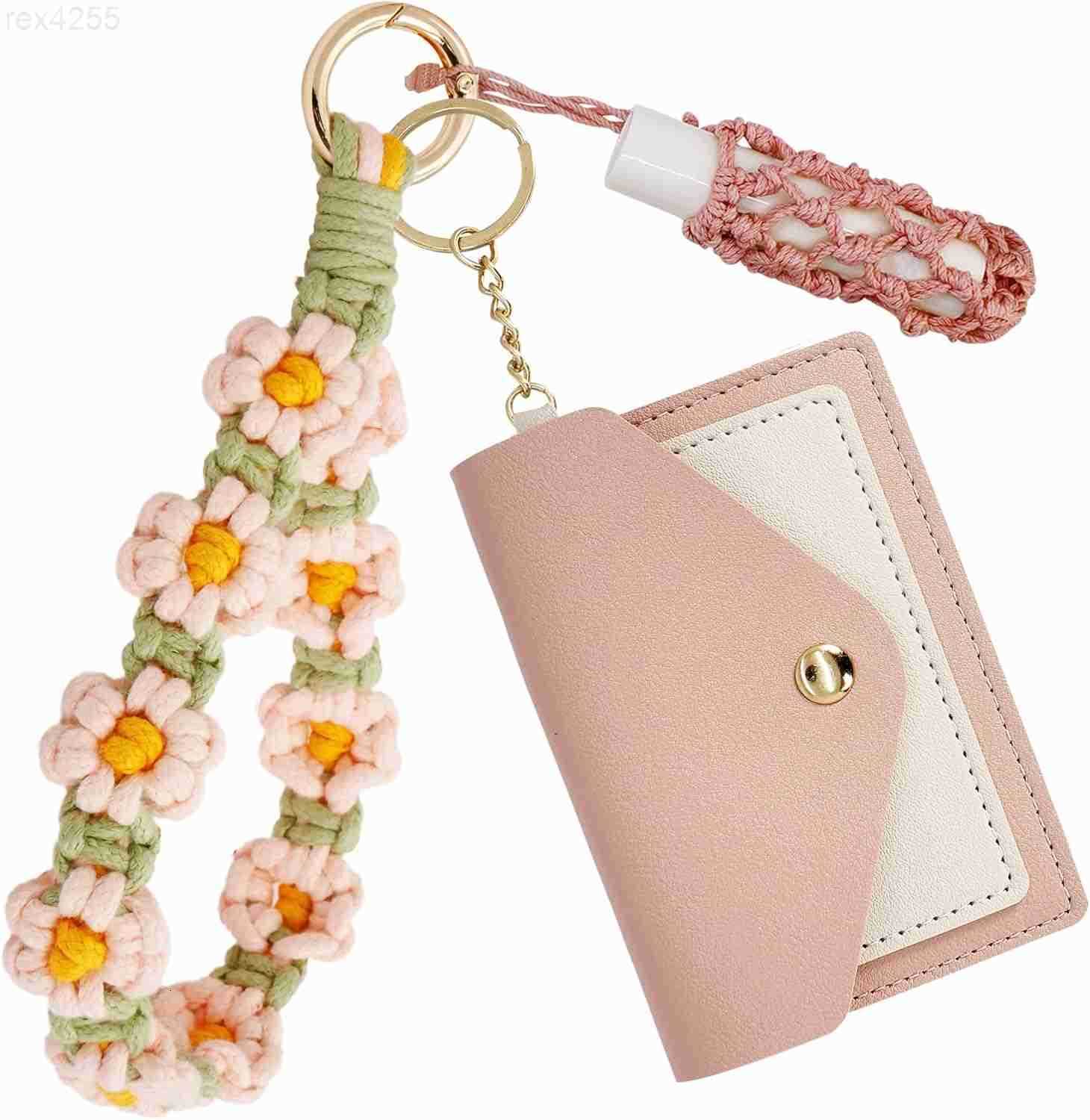Wristlet Keychain Wallet Lipstick Holder Handmade Wristband BraceletW250911