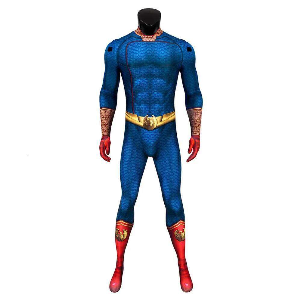 Fantasy Male Men Homelander Cosplay Jump suit Cloak Movie The Boys Roleplay Costu me Outfits Halloween Carnival Party Fancy Suit