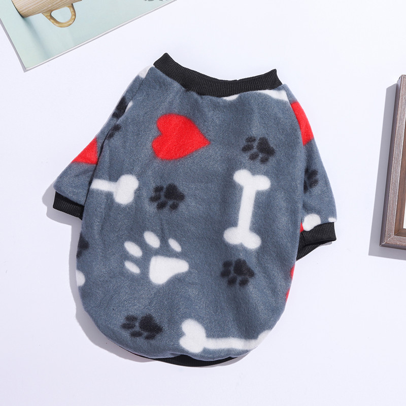Fall and Winter Pet Bone Shape Reversible Fleece Cloth Costume Halloween Outfit for Dogs Outfit for Cats
