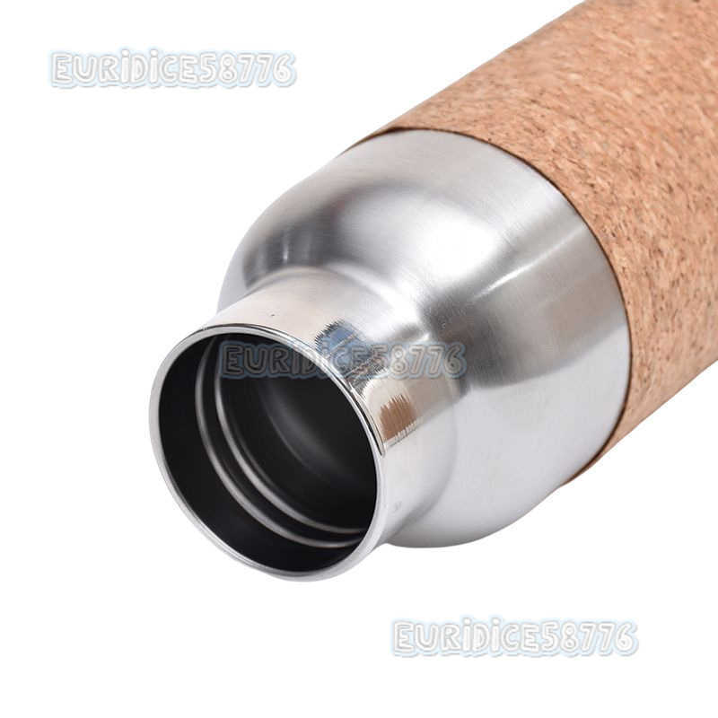 304 Stainless Steel Insulated Cup Bamboo Pattern Wooden Lid Direct Drinking Hiking Flask Creative Cork Cloth Cover Sports Water Bottle H250911