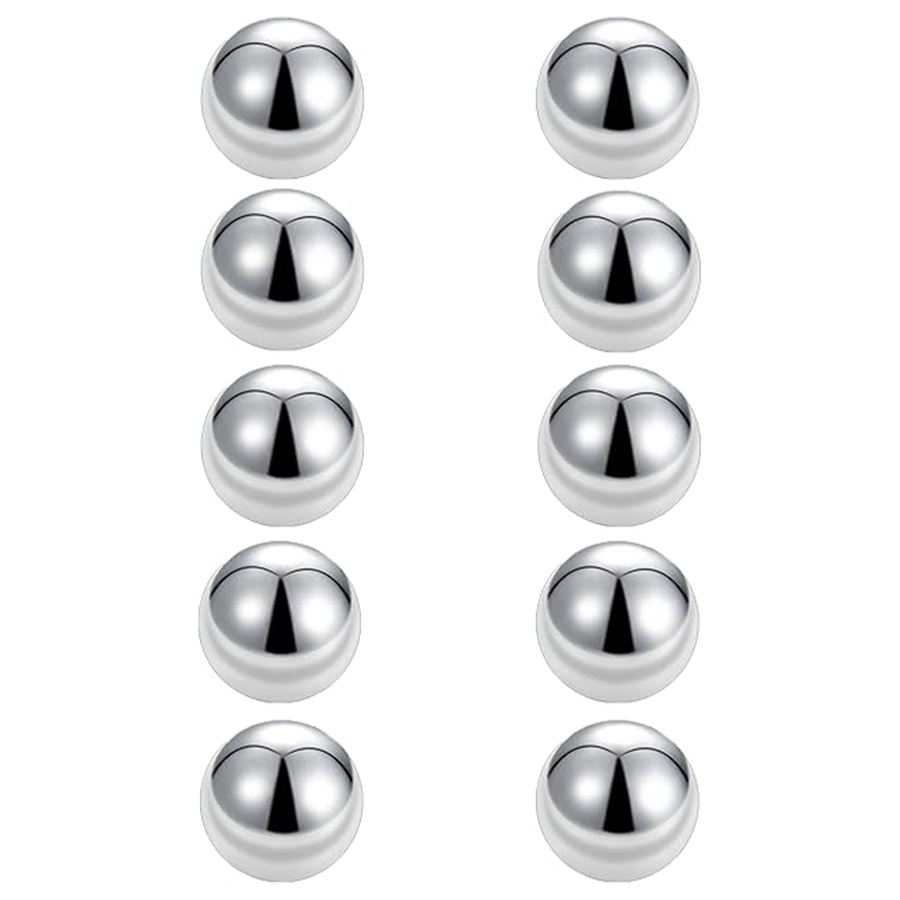 10 Pairs 20G 2mm Tiny Stud Earrings 316L Stainless Steel Small Ball Earring Set For Men Women Rose Silver Tone