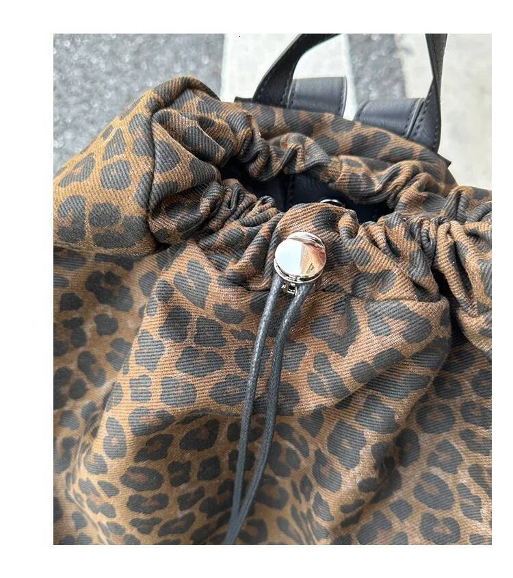 Fashion Leopard Print Women s Backpack Travel Women s Backpack Large Capacity Drawstring Backpack Travel Bag Simple Style Trendy Designer Bag