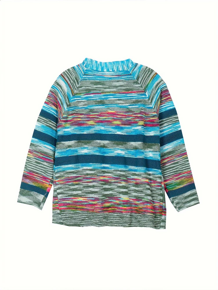 plus Size Gradient Cardigan Sweater Womens Autumn Winter Cozy Warm Style Choice Casual Knitwear 250911