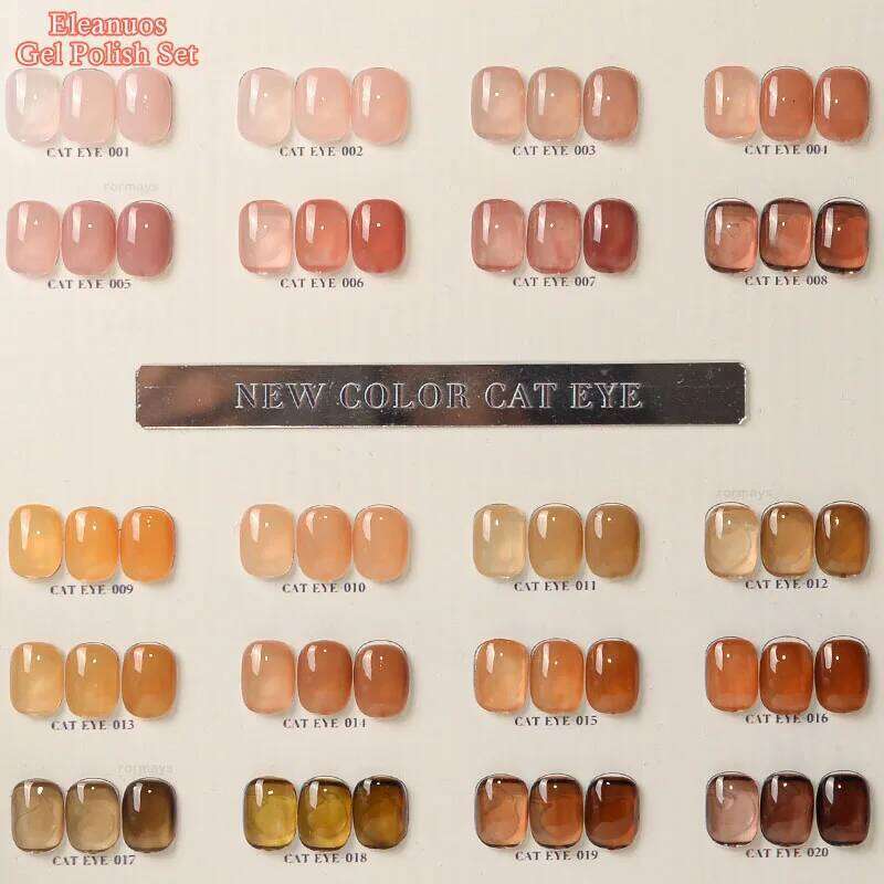 Eleanuos Ice Transparent Nude Gel Polishing 20 Popular Brown Translucent Durable Varnish UV LED Jelly Color Salon