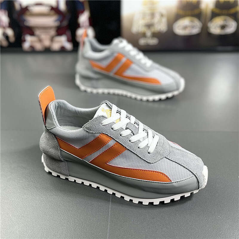Men's Breathable Sports Casual Thick Sole Height Increasing Forrest Gump Trendy Fashion Versatile Mesh Color Block Shoes for Men