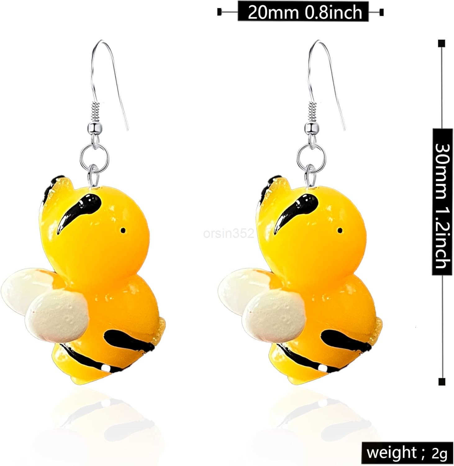 8 Pairs Creative Funny Cow Bee Drop Dangle Earrings Cute Sweet Cartoon Resin Animal Earrings for Women Fashion Jewelry for Women Gifts SetW250911