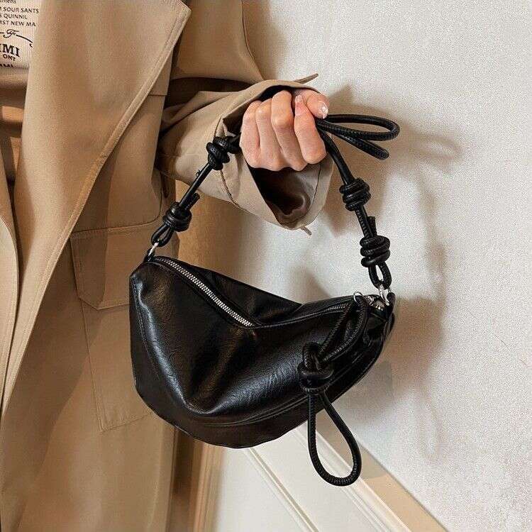 2025 New Fashionable Design Single Shoulder Crossbody Bag With Elegant Solid Color Glossy Fresh Dumpling Texture