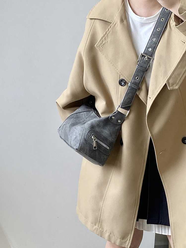 Vintage Y2K Womens Underarm Bags Pu Leather Hot Girls Shoulder Bag Casual Portable Female Tote Purse Crossbody Bag Handbags W250911