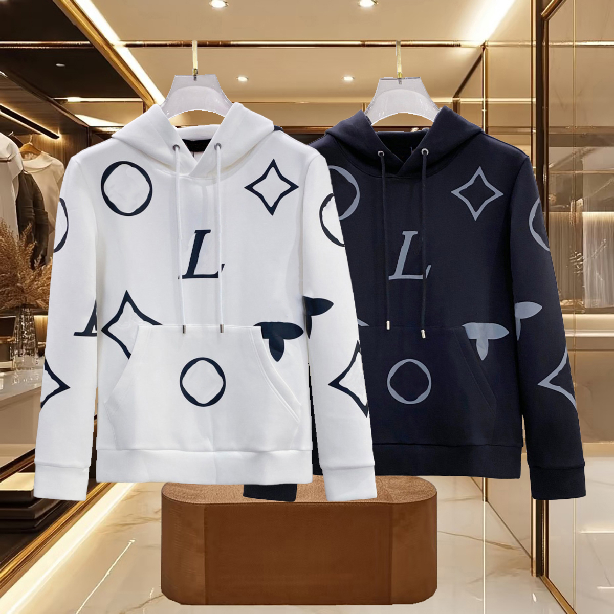 High quality designer men's hoodie with logo print on the chest, fashionable sweatshirt, street long sleeved shirt for both men and women