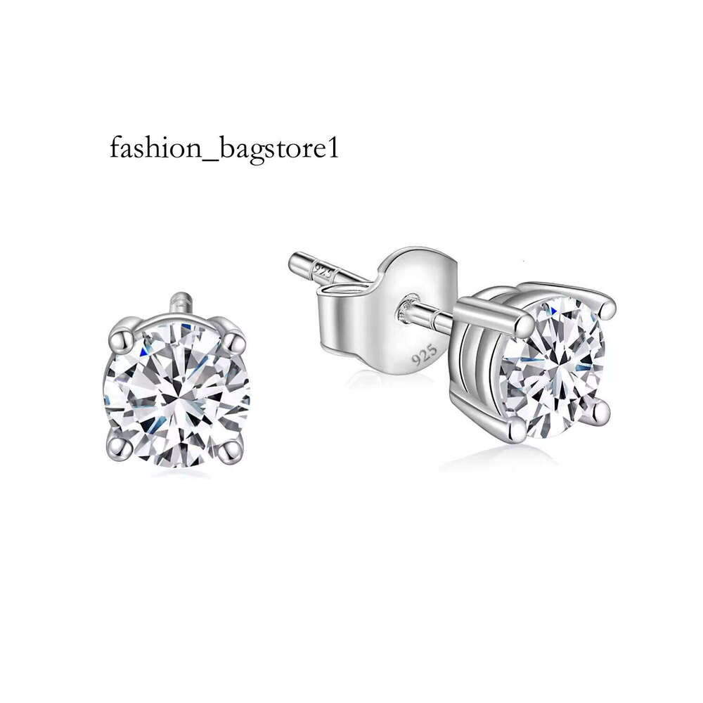 Classic 0.5ct Moissanite Stud Dia Round Cut for Women Sterling Sier Earrings Hypoallergenic