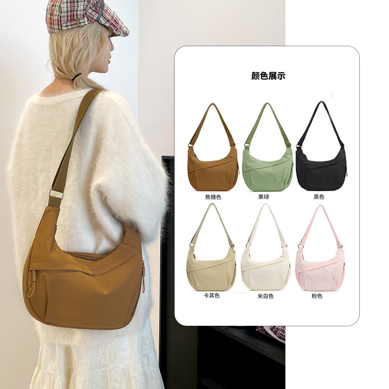 Women S Large Capacity Bag Japanese Style Lightweight Free Shipping Nylon Crossbody Bag New Casual Shoulder Bag Luxury Bag Student Commuter Designer B