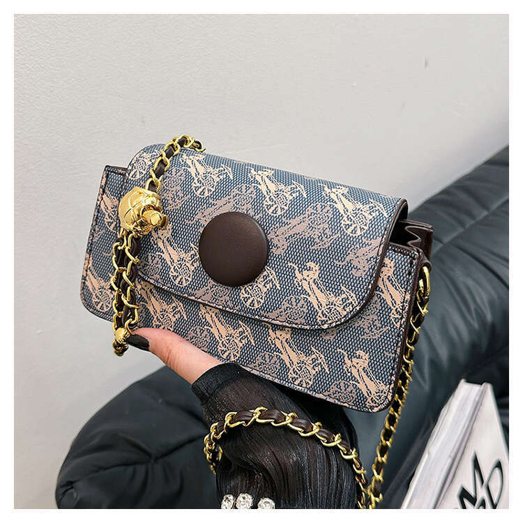 Designer Bag Vintage Elegant Shoulder Bags for Women Trendy Chain Women's Small Square Bag 2025 New Pattern Printed Phone Shoulder Crossbody Bag