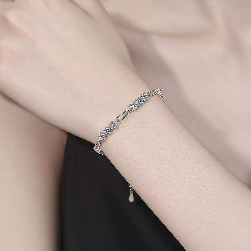 Direct Sale Full 4mm Tennis 5.4CTW Fashion Gemstone Sparkling Moissanite Bracelet for Women