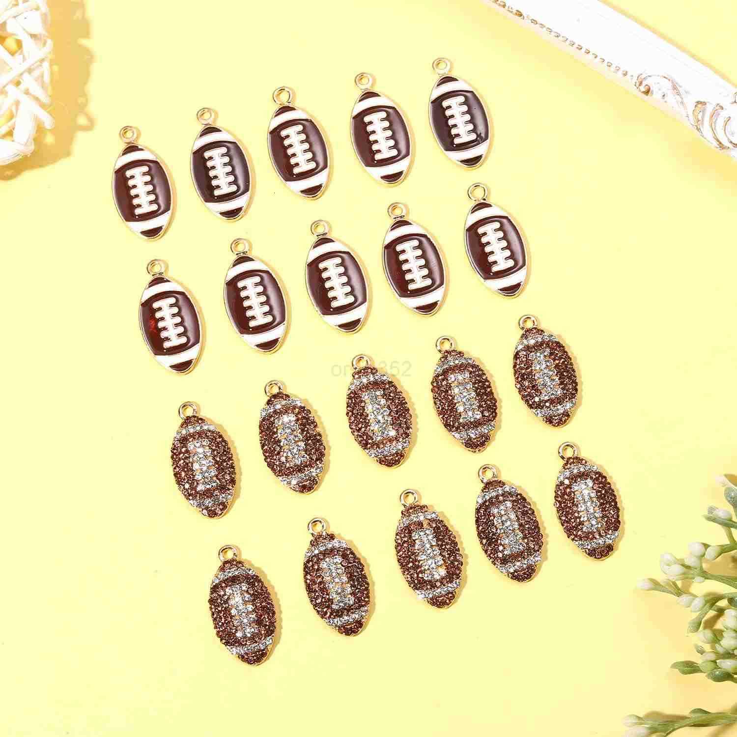 20PCS Sports Charms Enamel Basketball Baseball Pendant Charms for Jewelry Making Rhinestone Ball Game Softball Charms for Necklace Earrings DIY Crafts