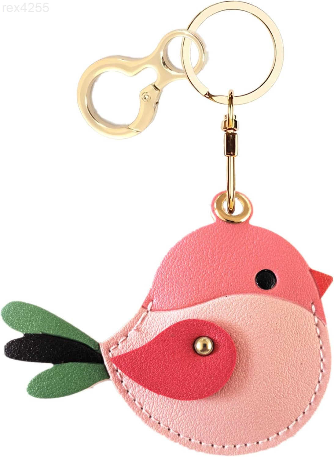 Leather Keychain Holder Case Compatible with AirTagCute Protective Cover with KeyringAntiScratch Finder GPS Tracker Case for Wallet KeysBagPetsBird CW
